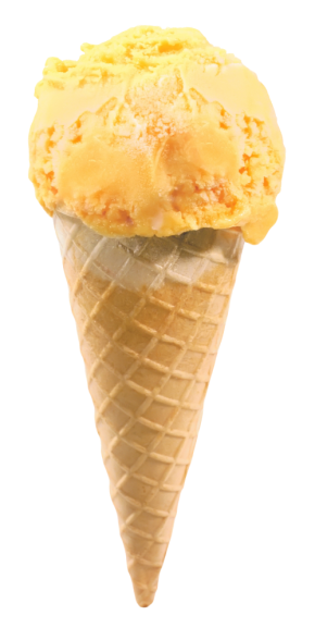 yellow ice cream cone
